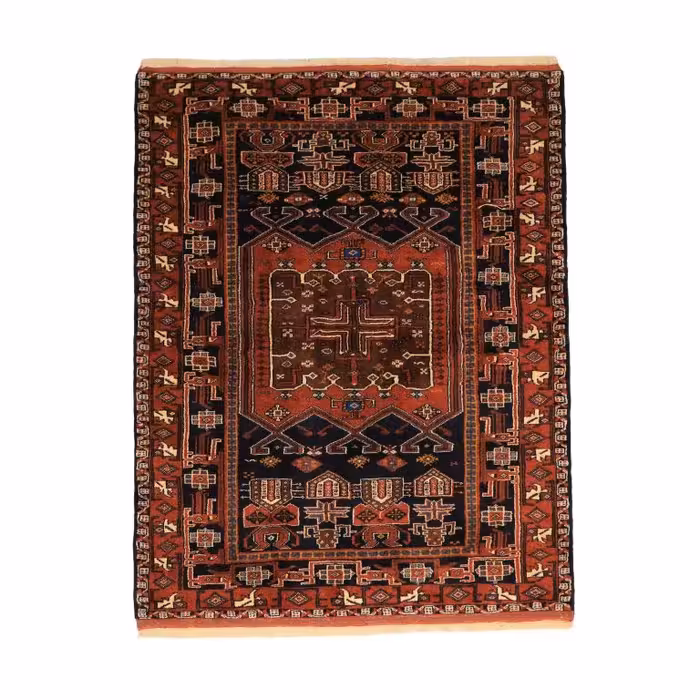 فرش دستبافت دو متری طرح ترنج سراپی کد 4031204