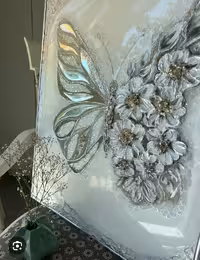 تابلو مدرن و خاص پروانه تابلو آینه کاری تابلو نگین کاری ابعاد 50در50