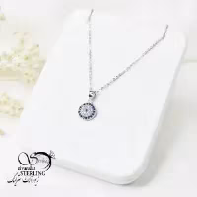 گردنبند نقره زنانه طرح چشم نظر کد 6297