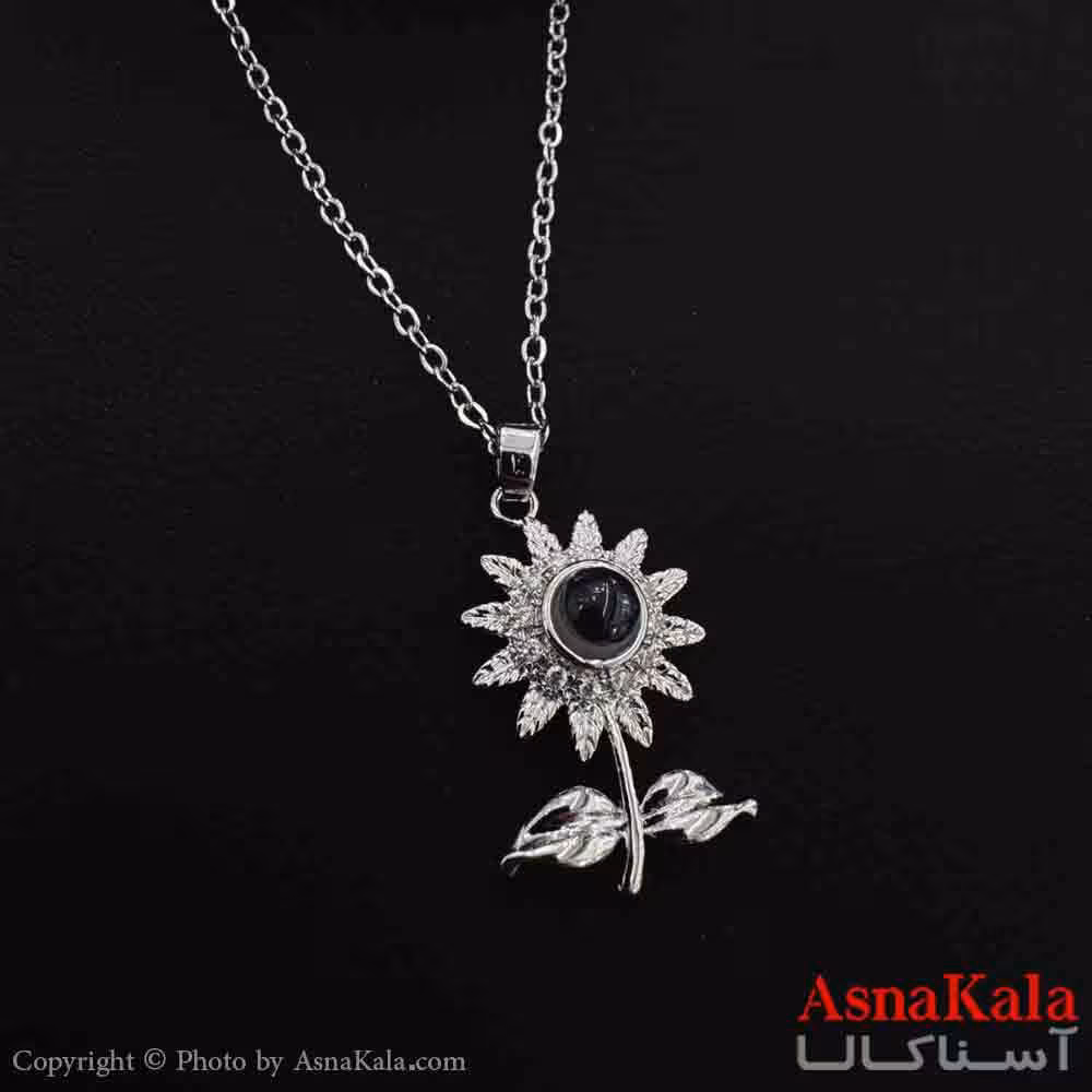 گردنبند تلسکوپی دوستت دارم به صد زبان دنیا طرح گل کد GNB161560W