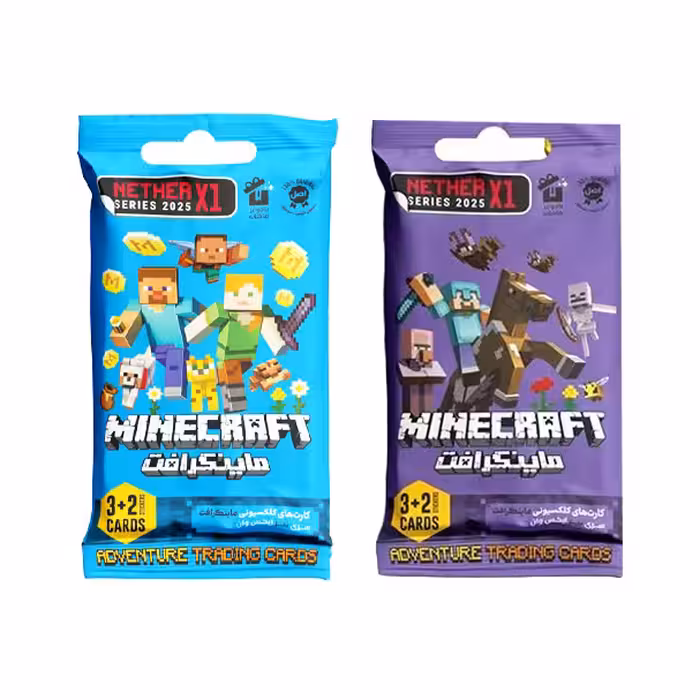 اسباب بازی شانسی مدل کارت ماینکرافت مجموعه 2 عددی