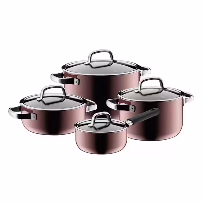 سرویس قابلمه 8 پارچه فولادی برند WMF آلمان مدل Fusiontec Mineral