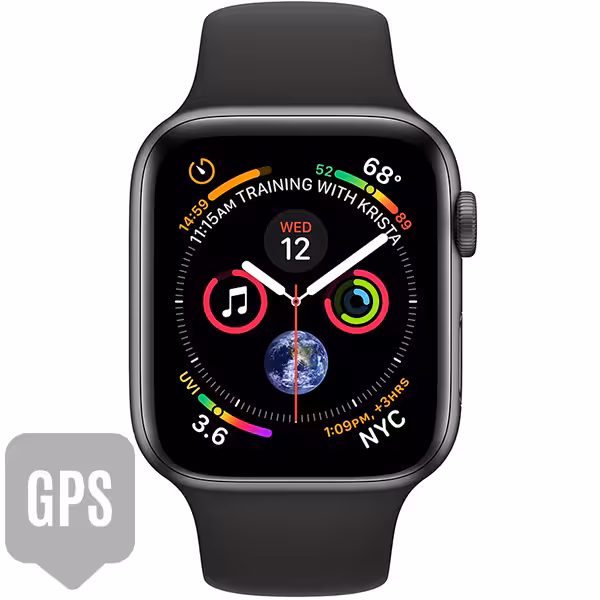 سری 4 اسپرت زنانه 40 میلیمتری مدل Space Gray Aluminum Case with Black Sport Band جی پی اس - Hiapple.ir