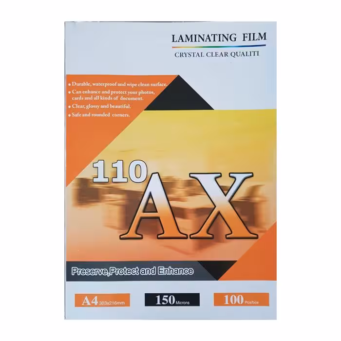 طلق پرس آ ایکس 110 براق مدل 150 میکرون سایز A4 بسته 100 عددی