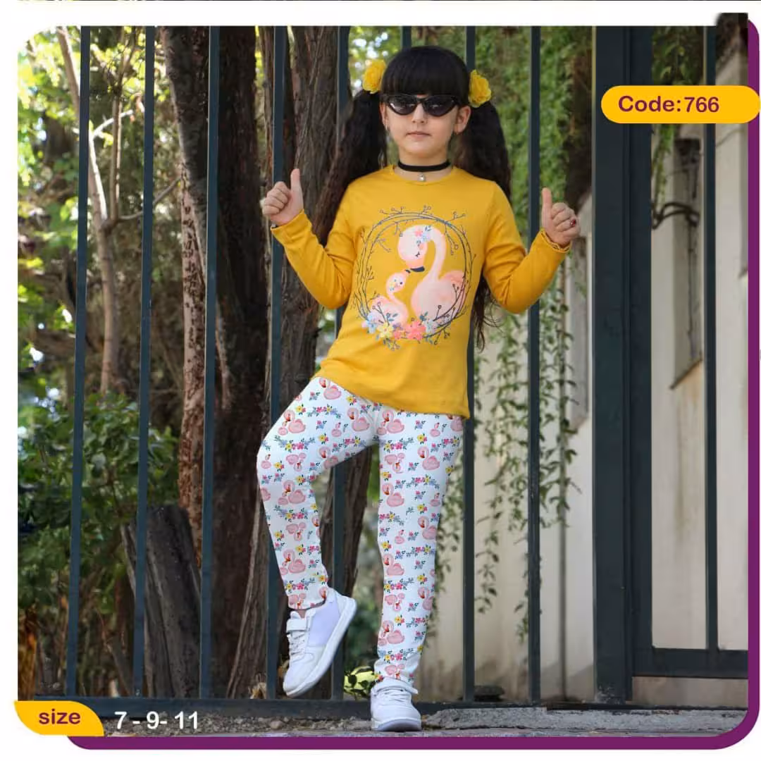 بلوز شلوار دخترانه فلامینگو