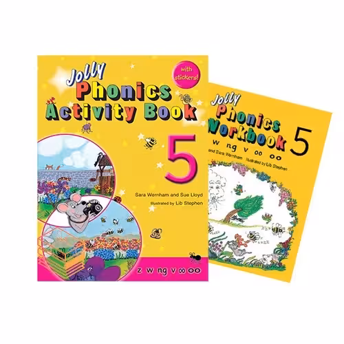 کتاب جولی فونیکس پنج اکتیویتی بوک و ورک بوک Jolly Phonics Activity Book 5 Work book