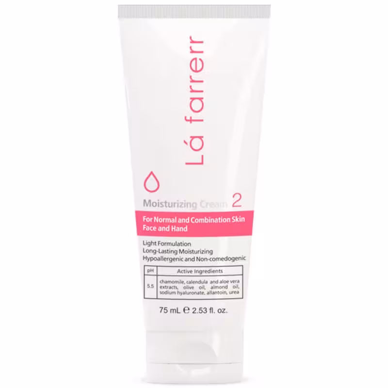 کرم مرطوب کننده شماره 2 دست و صورت لافارر مدل آب رسان مناسب پوست نرمال و مختلط 75 میل