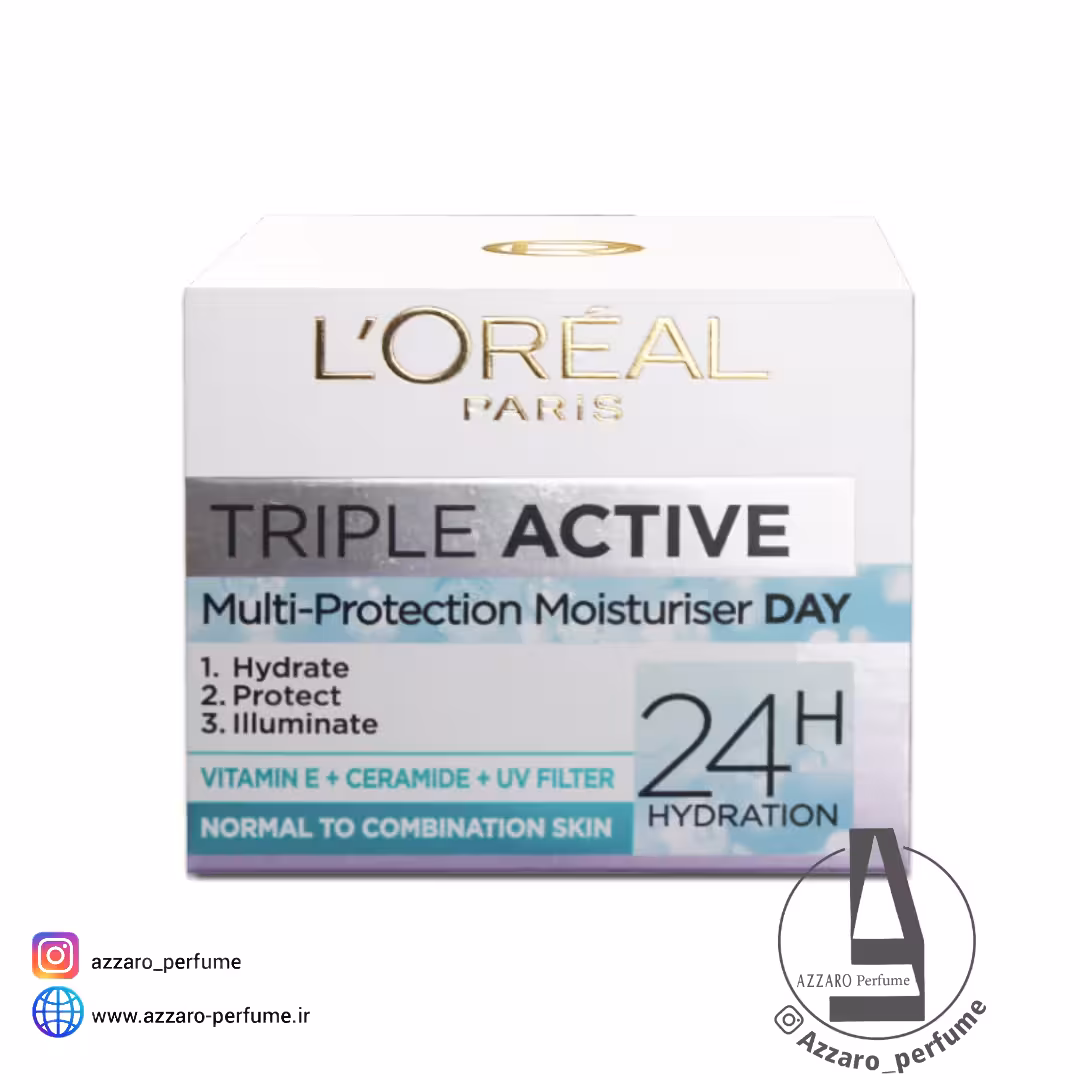 کرم روز لورآل آبرسان مدل TRIPLE ACTIVE مناسب پوست های نرمال و مختلط حجم 50 میل