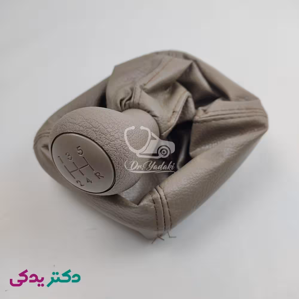 گردگیر دسته دنده سمند با دسته دنده طرح چرم رنگ بژ تیره شرکتی ایساکو اصل 1560304899