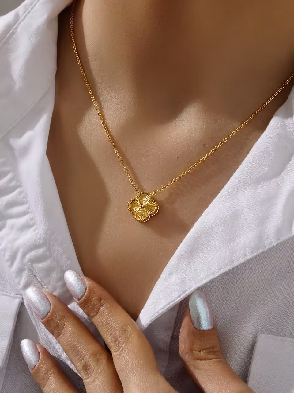 گردنبند ونکلیف وارداتی زنانه نقره کد 20321