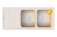 سینک گرانیتی توکار دو لگن اونکس مدل آرسین کرم شنی