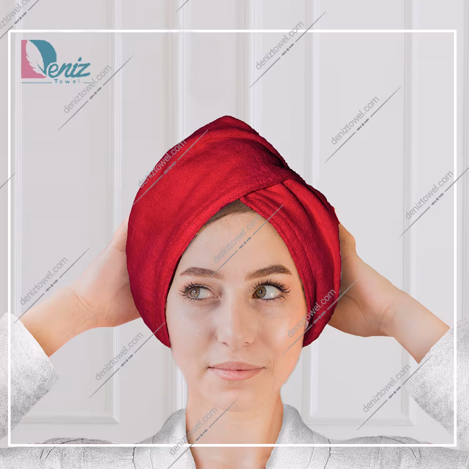 حوله سر طرح ساده مدل کلاه پیچ رنگ قرمز