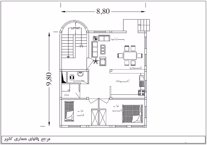 خرید و دانلود نقشه خانه مسکونی 10*9