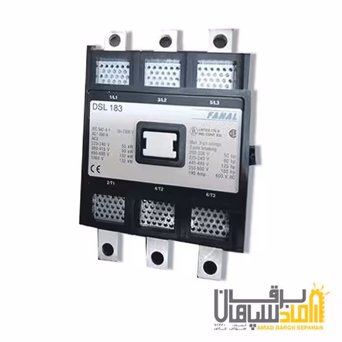 کنتاکتور پارس فانال، 183 آمپر، 90 کیلووات بوبین 24 الی 380 AC مدل DSL