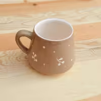 ماگ کف پهن مجموعه اقاقیا رنگ نسکافه ای