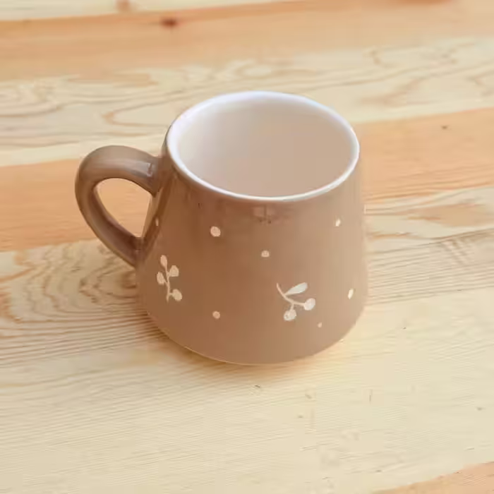 ماگ کف پهن مجموعه اقاقیا رنگ نسکافه ای