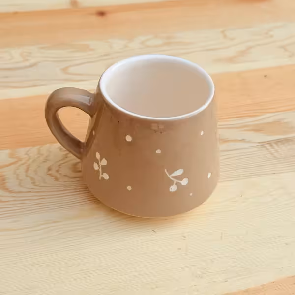 ماگ کف پهن مجموعه اقاقیا رنگ نسکافه ای