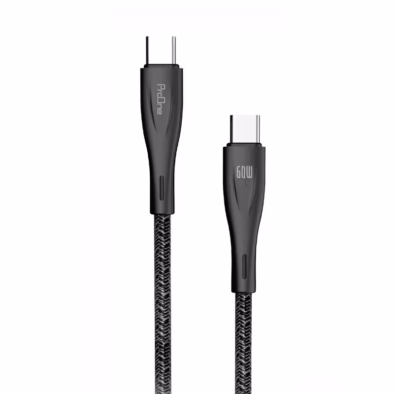 کابل تبدیل USB-C به USB-C پرووان مدل  60W-PCC112 طول 1 متر