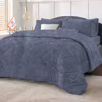 روتختی ترک طرح پتینه سرمه ای روشن دو نفره چهار تکه