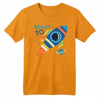 تی شرت آستین کوتاه بچگانه مدل فضانورد کد 15 رنگ پرتقالی