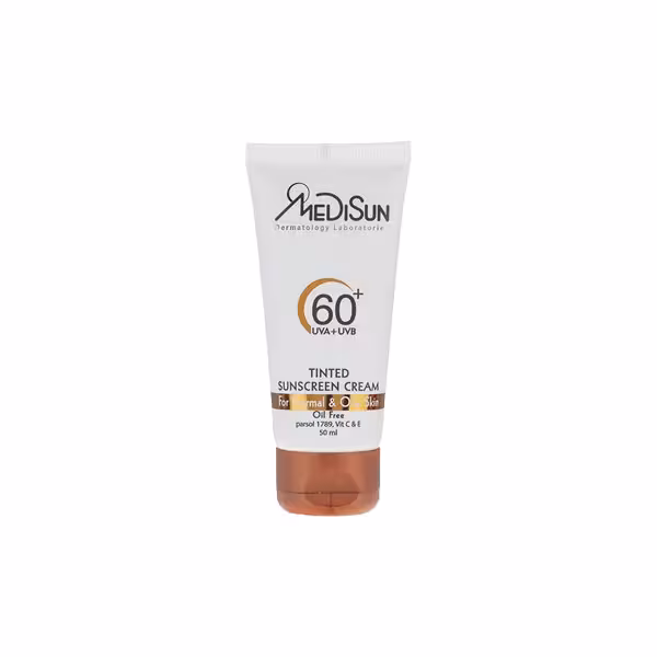 کرم ضد آفتاب رنگی فاقد چربی مدیسان spf60