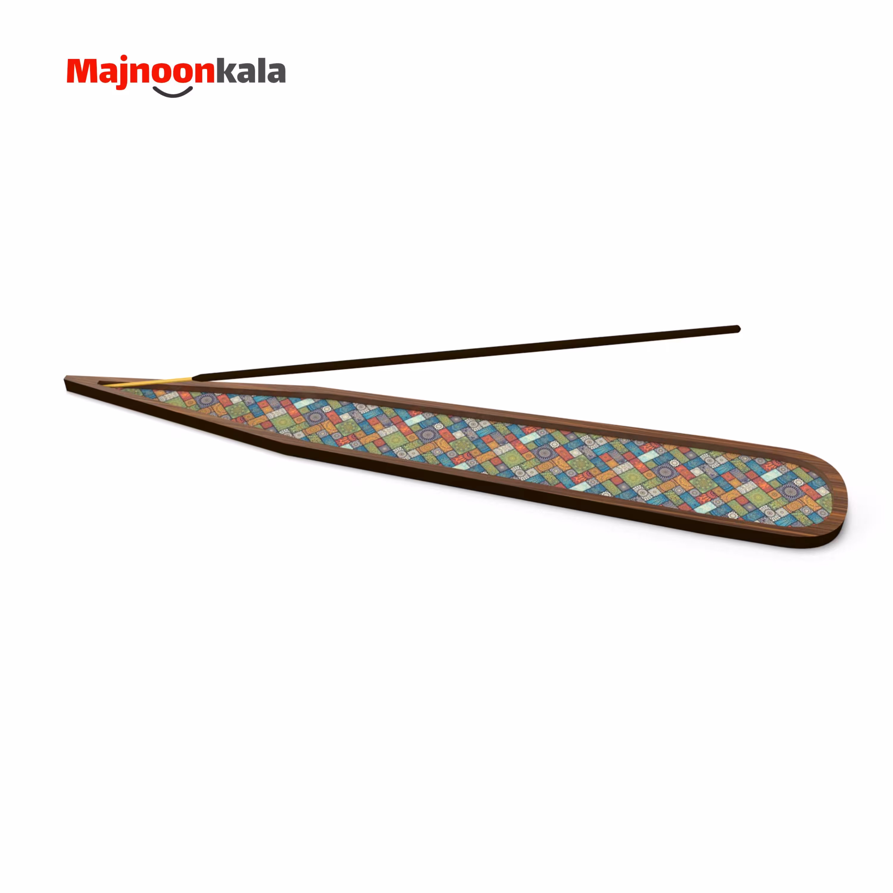 جای عود چوبی لیزری همراه با طرح چاپی مدل 006