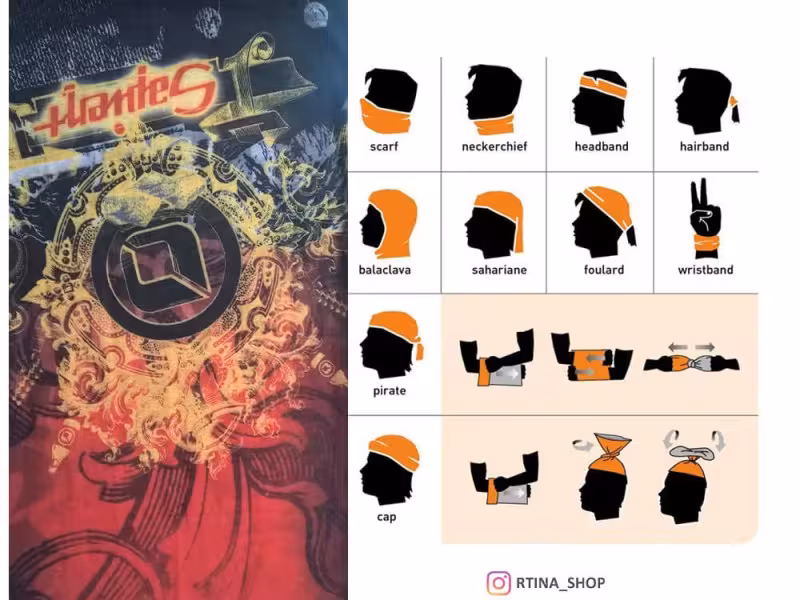 دستمال سر کوهنوردی طرح موزیک