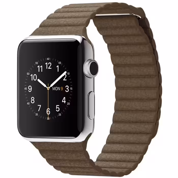 ساعت هوشمند اپل واچ مدل 42mm Steel Case With Light Brown Leather Loop Band - کالاوما