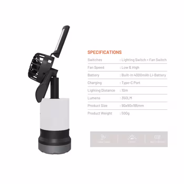 نورافکن دستی شارژی پرودو مدل PD-LS3N1LFLF