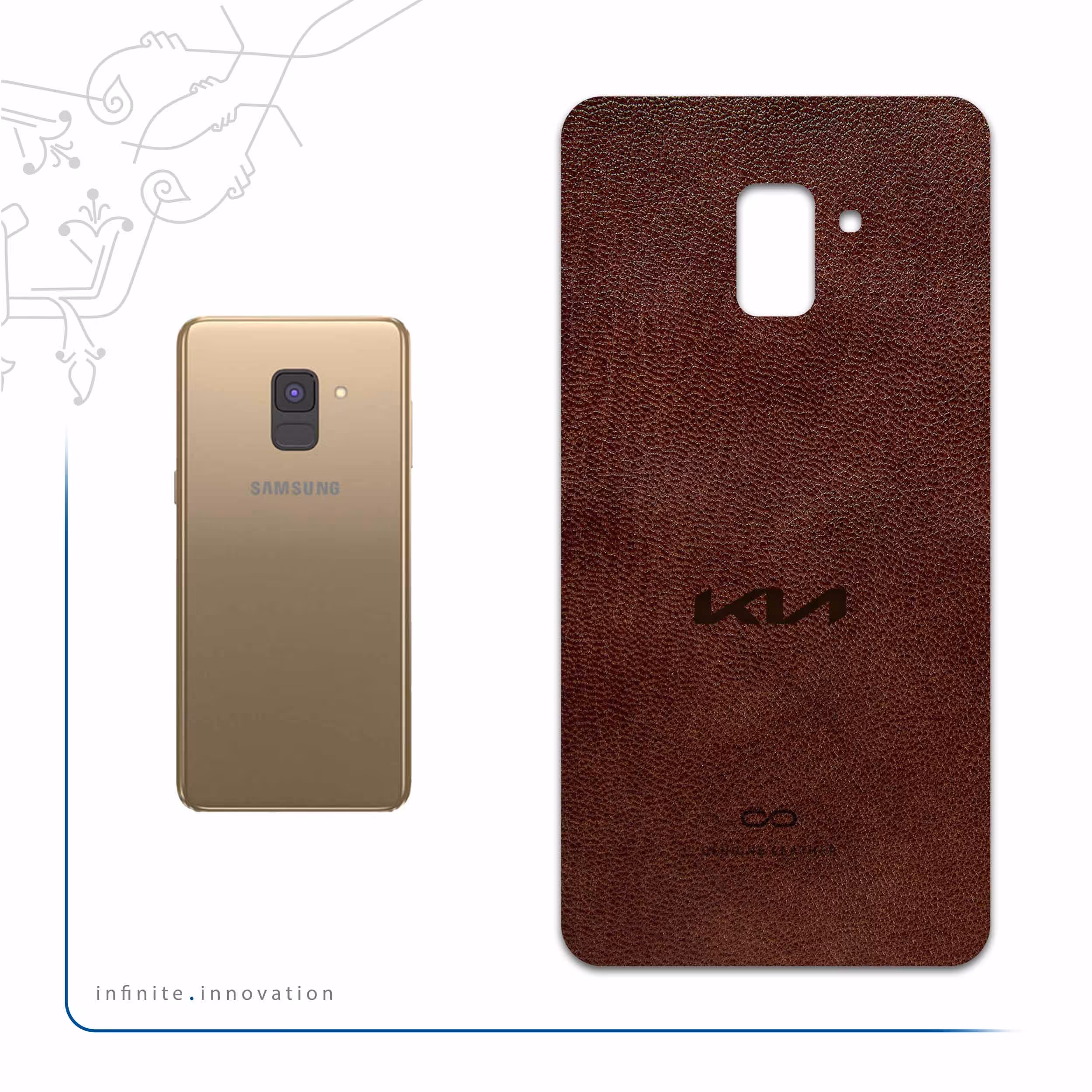 برچسب پوششی ماهوت مدل NL-KIA مناسب برای گوشی موبایل سامسونگ Galaxy A8 Plus 2018