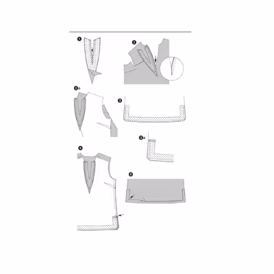 الگوی خیاطی تاپ و تونیک زنانه بوردا استایل کد 6809 سایز 34 تا 46 متد مولر