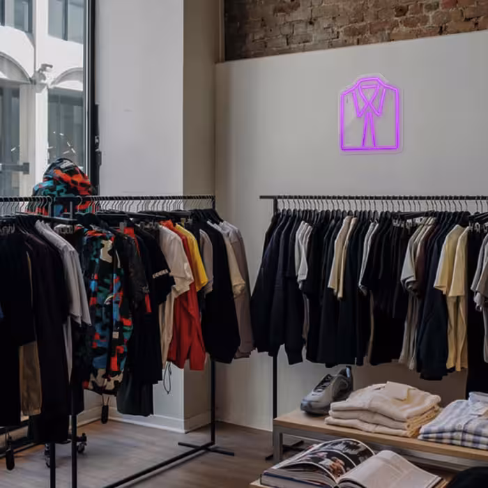 چراغ دیواری نئون دیزاین طرح Men-Clothes_PR