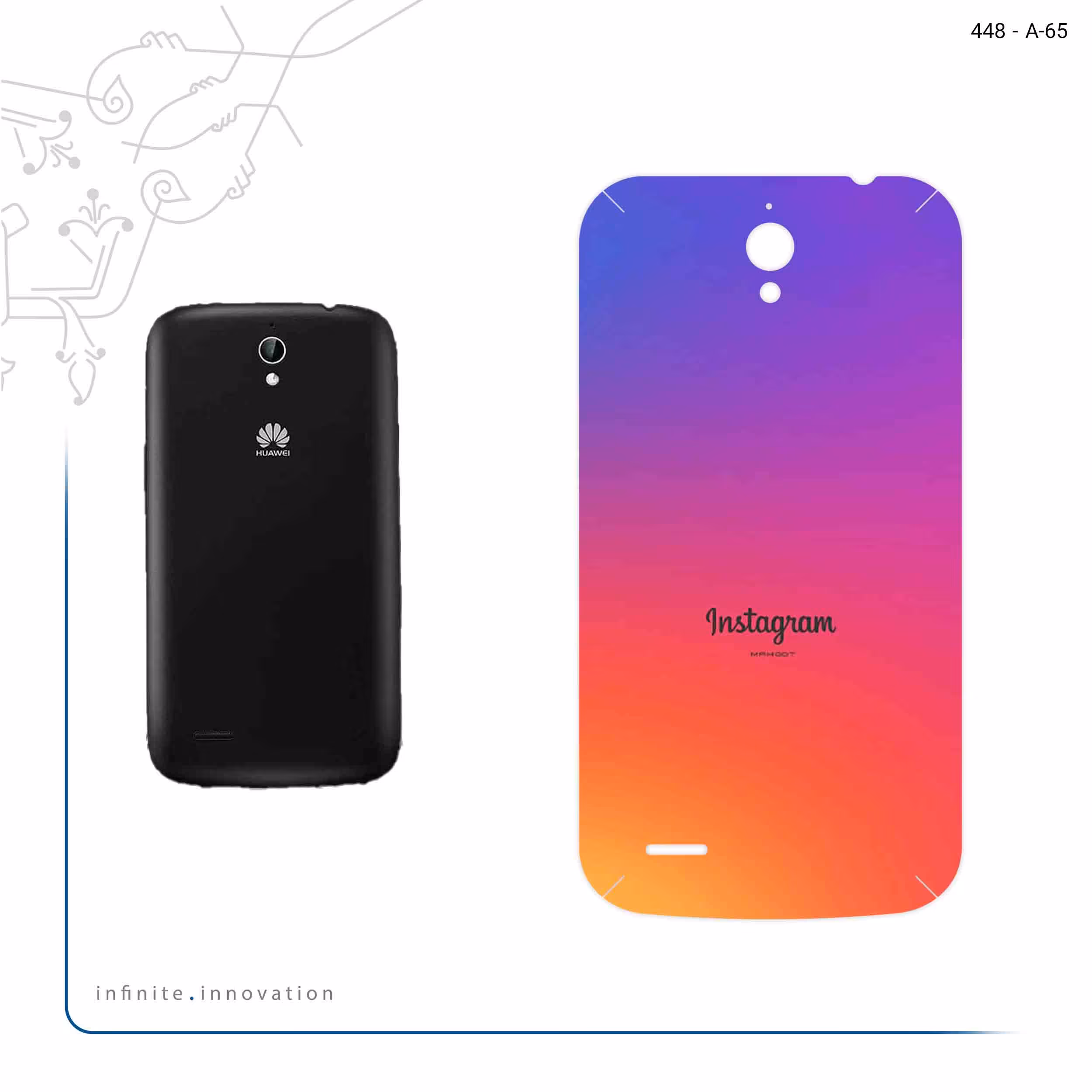 برچسب پوششی ماهوت مدل Instagram مناسب برای گوشی موبایل هوآوی Ascend G610