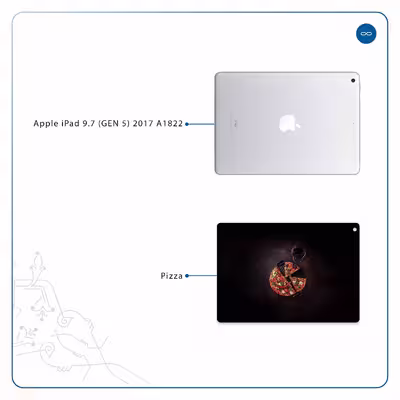 برچسب پوششی ماهوت مدل Pizza مناسب برای تبلت اپل iPad 9.7 (GEN 5) 2017 A1822
