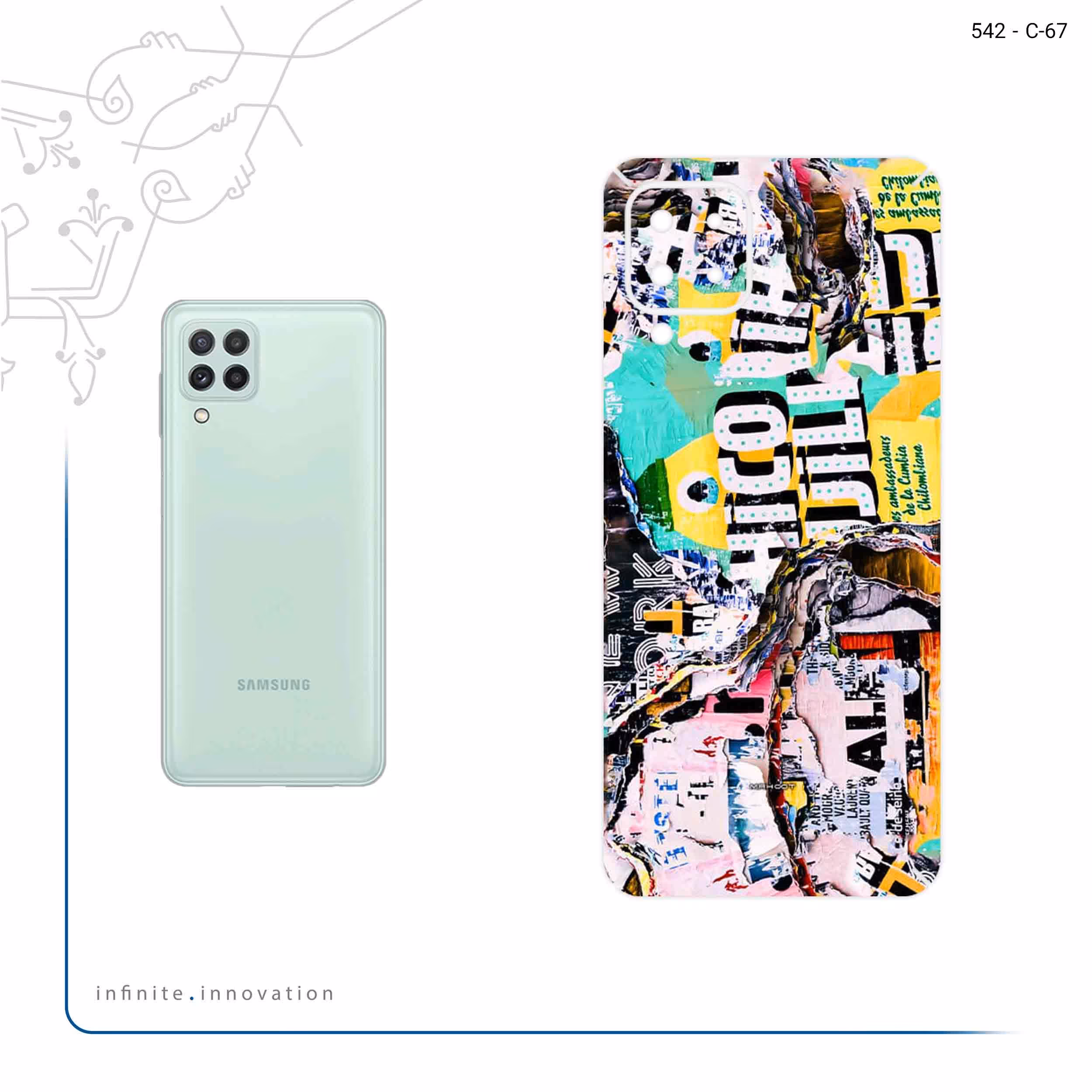 برچسب پوششی ماهوت مدل Collage of Teared Paper مناسب برای گوشی موبایل سامسونگ Galaxy A22 4G