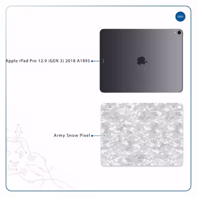 برچسب پوششی ماهوت مدل Army-Winter-Pixel مناسب برای تبلت اپل iPad Pro 12.9 (GEN 3) 2018 A1895
