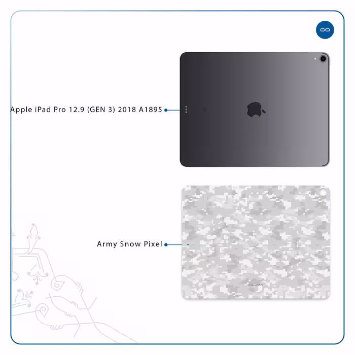 برچسب پوششی ماهوت مدل Army-Winter-Pixel مناسب برای تبلت اپل iPad Pro 12.9 (GEN 3) 2018 A1895
