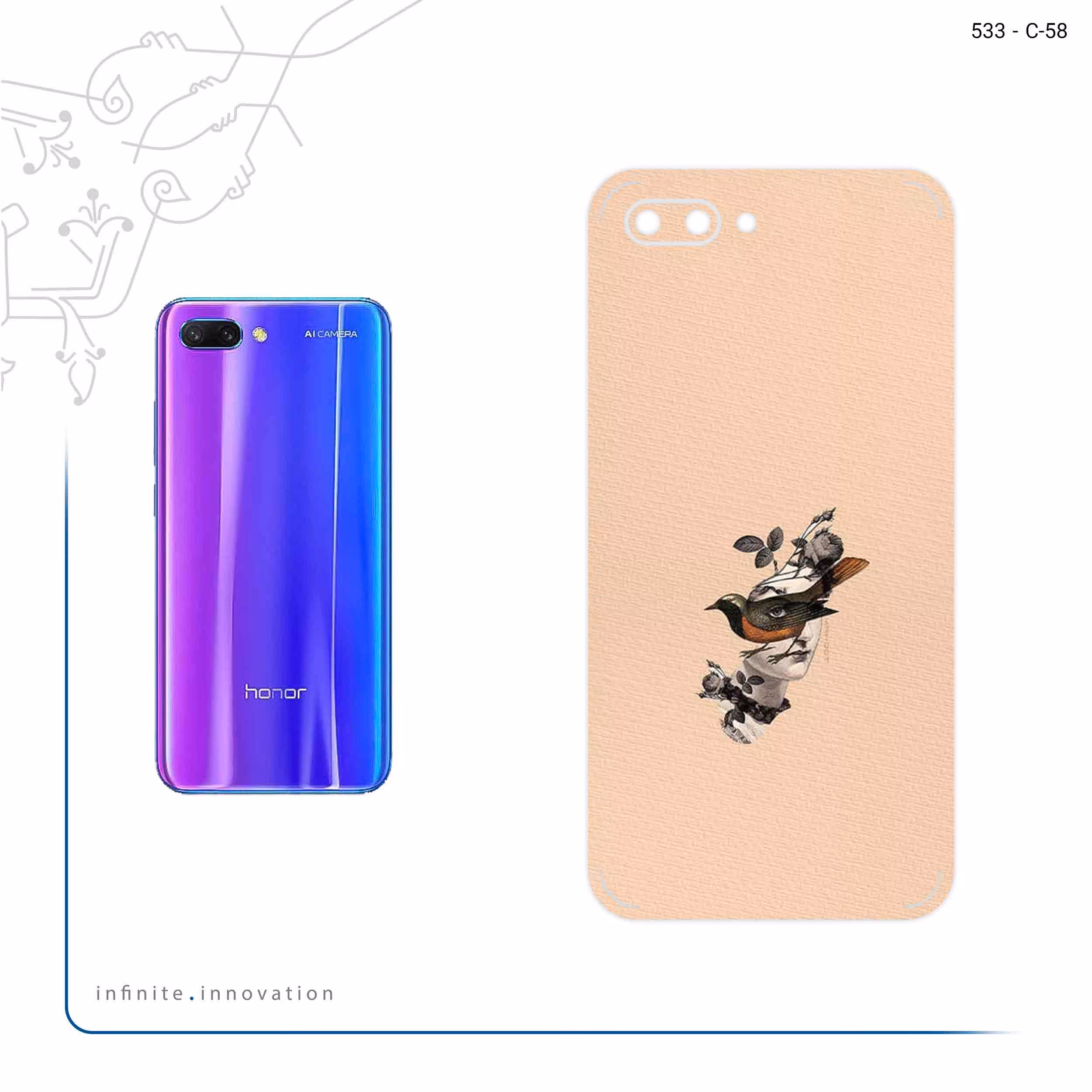 برچسب پوششی ماهوت مدل Collage of surreal Portrait of Women 2 مناسب برای گوشی موبایل آنر 10