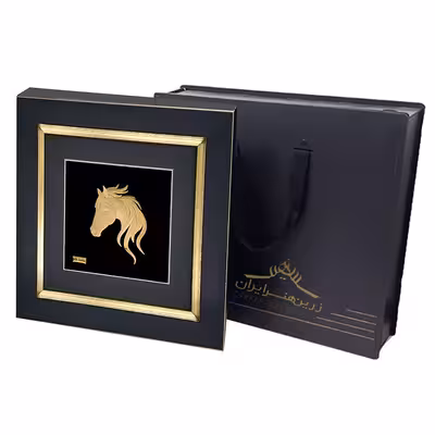 تابلو طلاکوب زرین هنر ایران مدل سر اسب