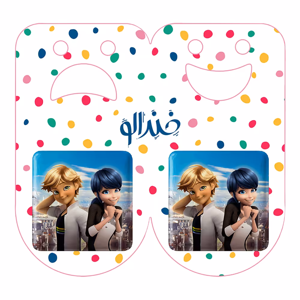 پیکسل خندالو مدل دختر کفشدوزکی و پسر گربه ای کد 3086 به همراه مگنت