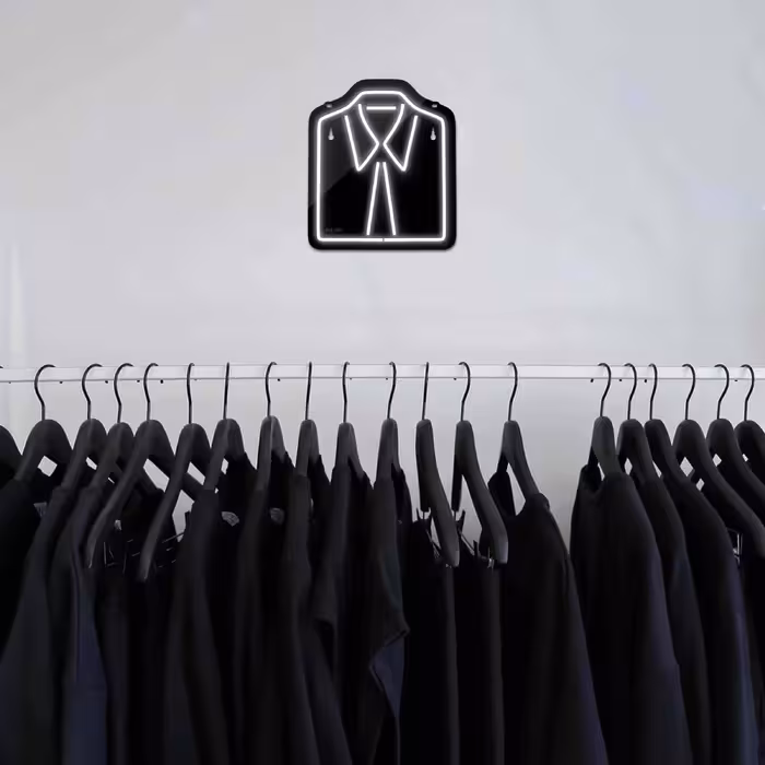 چراغ دیواری نئون دیزاین طرح Men-Clothes-BL_WHT