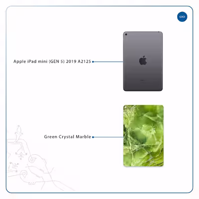 برچسب پوششی ماهوت مدل Green Crystal Marble مناسب برای تبلت اپل iPad mini (GEN 5) 2019 A2125