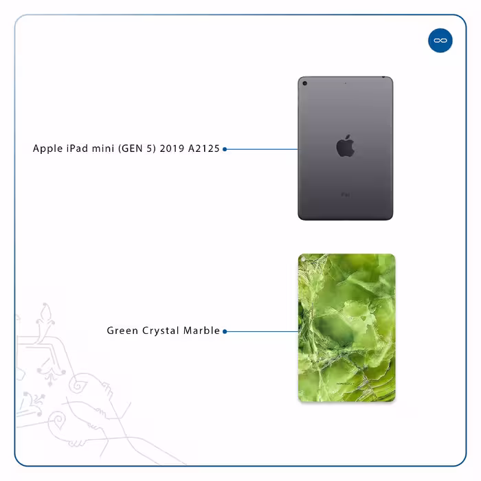 برچسب پوششی ماهوت مدل Green Crystal Marble مناسب برای تبلت اپل iPad mini (GEN 5) 2019 A2125