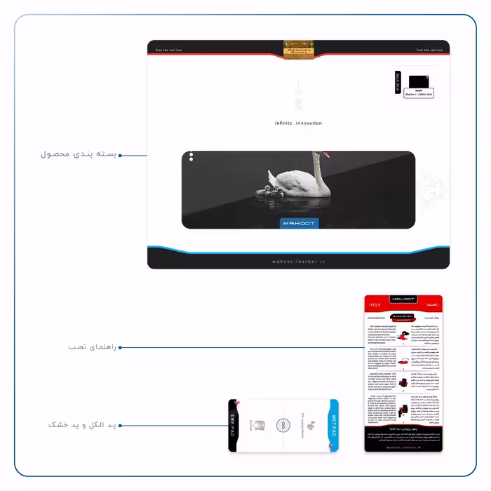برچسب پوششی ماهوت مدل Swan Lake مناسب برای تبلت اپل iPad Pro 11 (GEN 2) 2020 A2228
