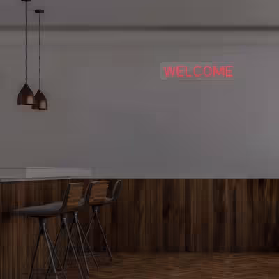 چراغ دیواری نئون دیزاین طرح Welcome_RD