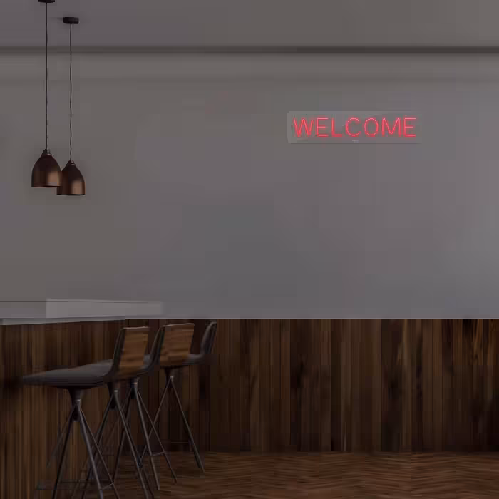 چراغ دیواری نئون دیزاین طرح Welcome_RD