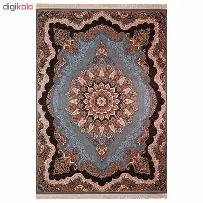 فرش ماشینی زمرد مشهد مدل کیمیا زمینه آبی