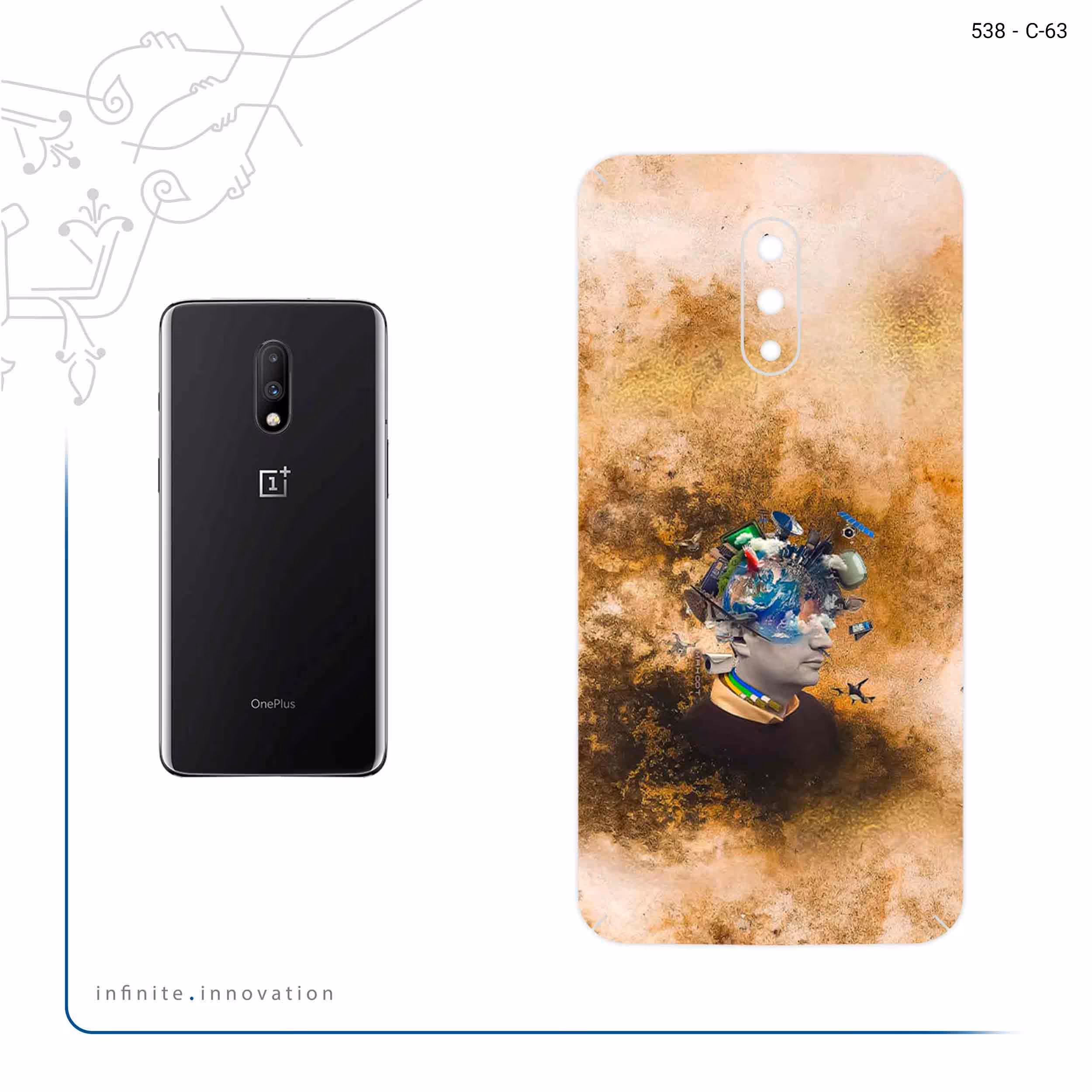 برچسب پوششی ماهوت مدل Collage of surreal Portrait of Men مناسب برای گوشی موبایل وان پلاس 7