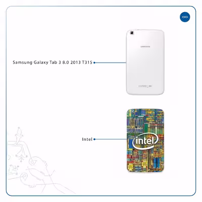 برچسب پوششی ماهوت مدل Intel Brand مناسب برای تبلت سامسونگ Galaxy Tab 3 8.0 2013 T315