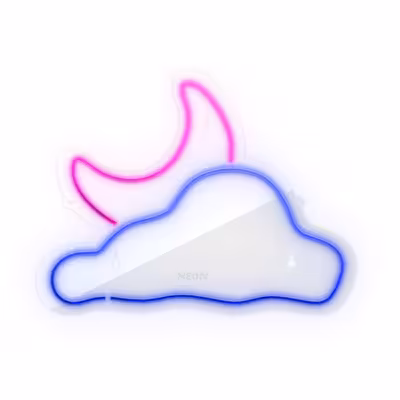 چراغ دیواری نئون دیزاین طرح Cloud-Vs-Moon_BL